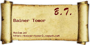 Bainer Tomor névjegykártya